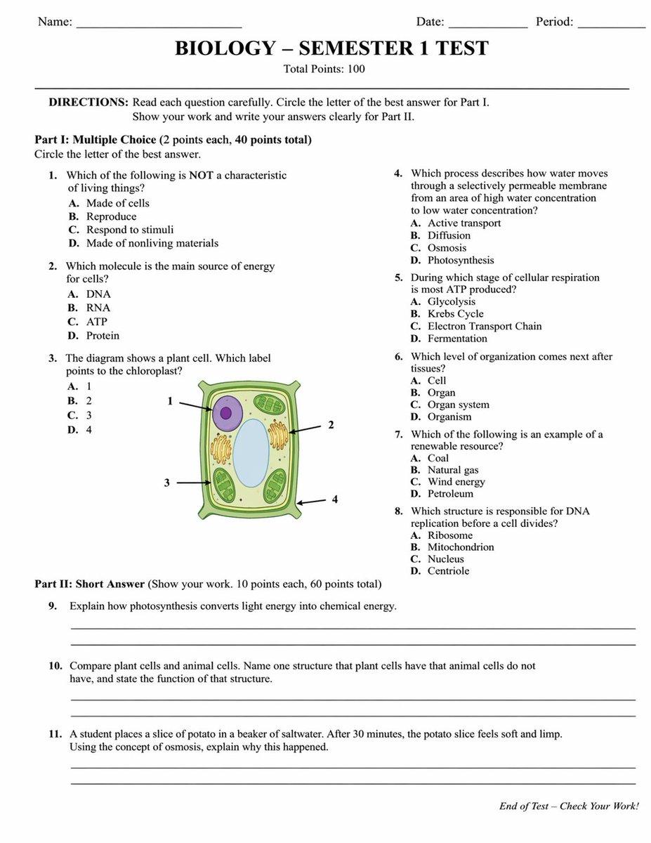 Academic Exam Paper Generator - AI image template preview