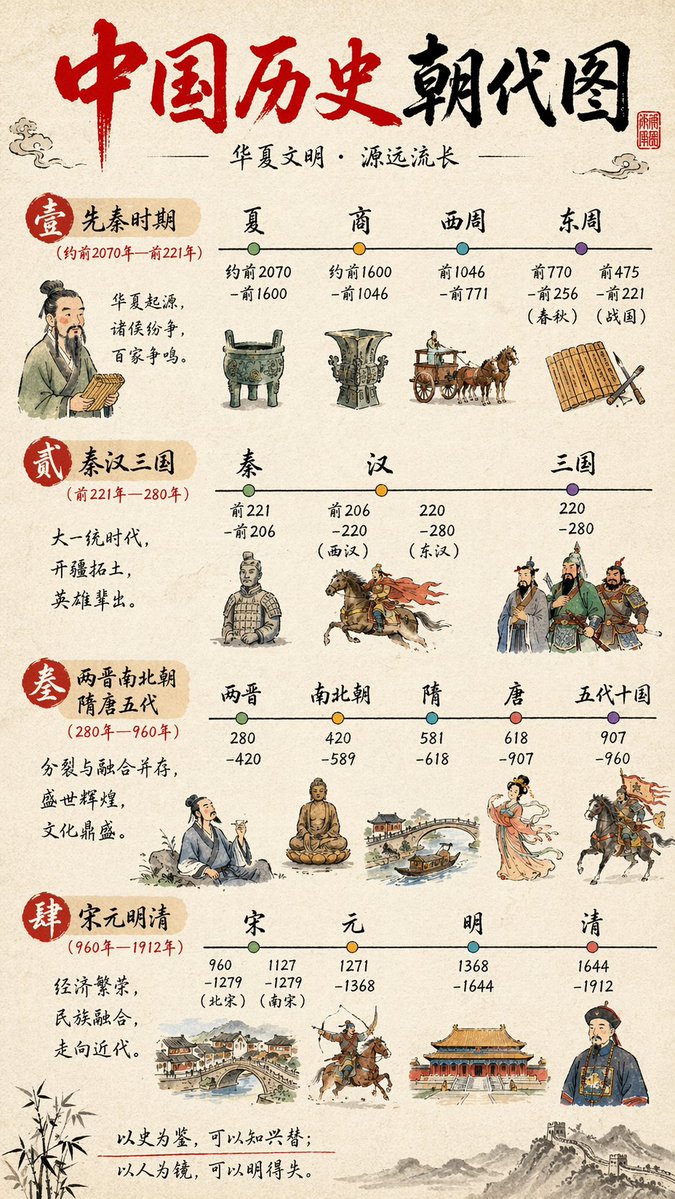 Chinese History Timeline Infographic - AI image template preview