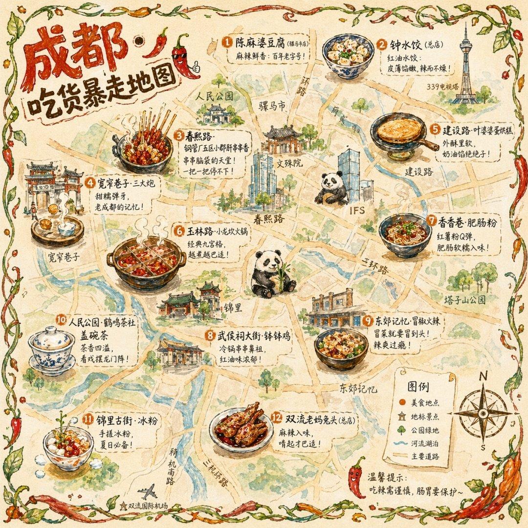 Illustrated City Food Map preview