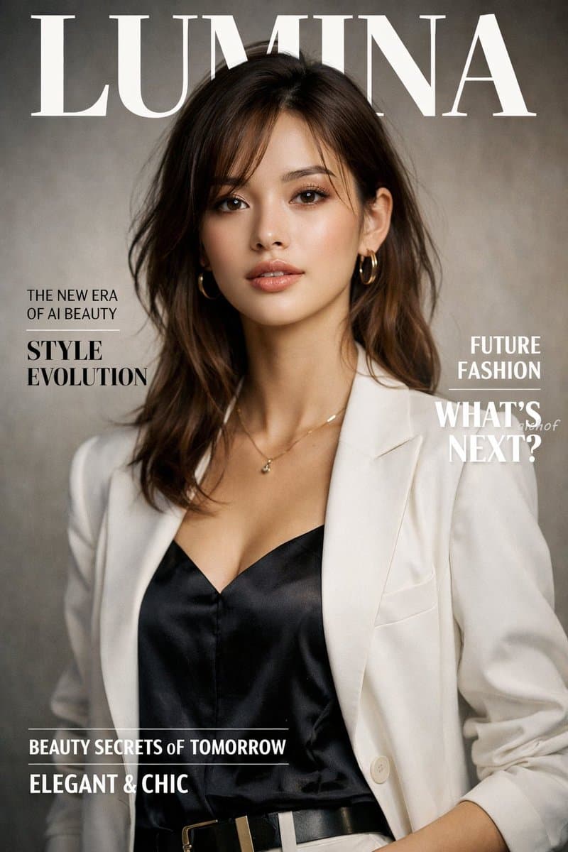 Fashion Magazine Cover Portrait - AI image template preview