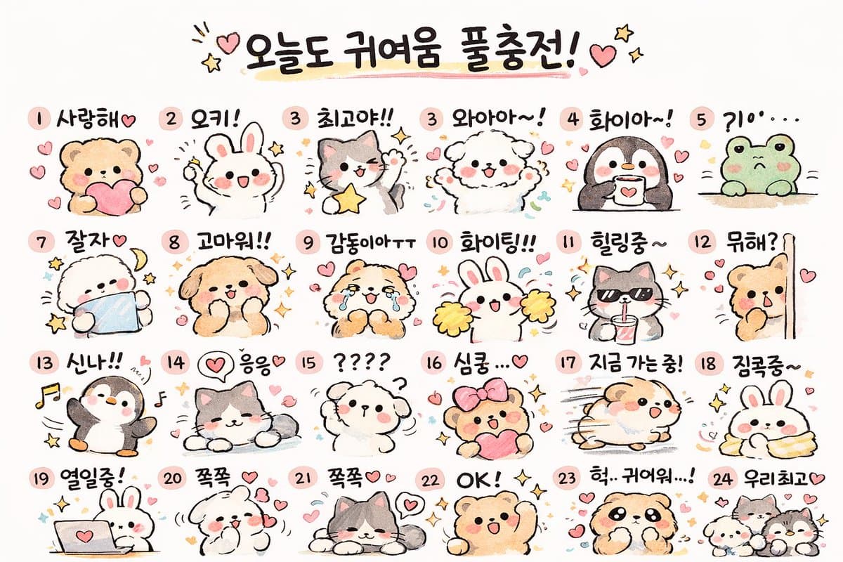 Kawaii Animal Sticker Sheet Generator - AI image template preview