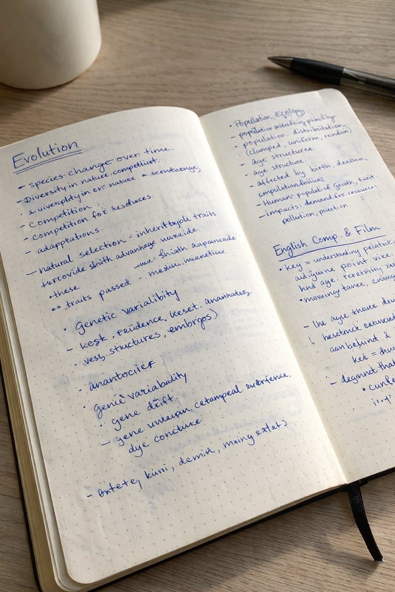 Realistic Handwritten Study Notes - AI image template preview