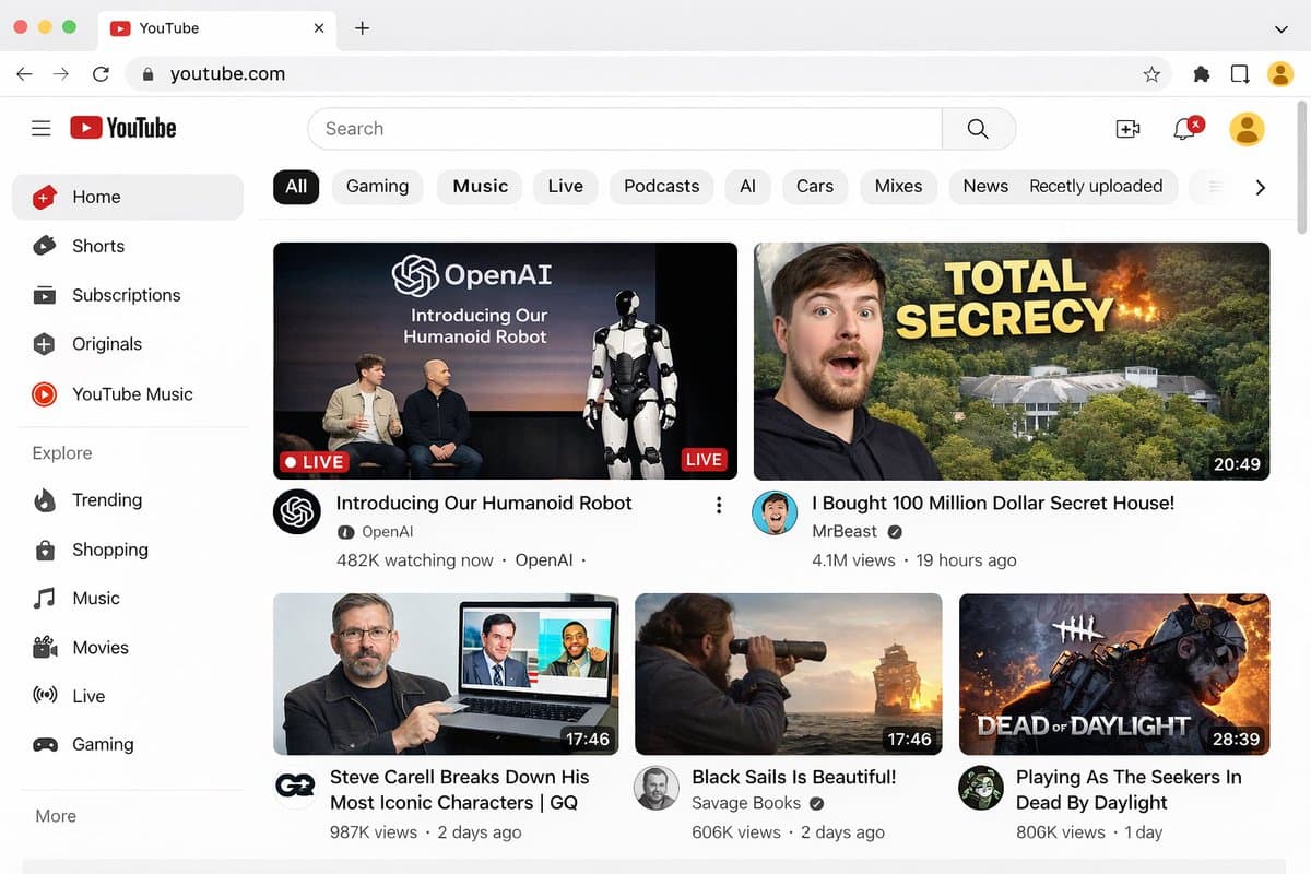 Video Streaming Platform Homepage UI - AI image template preview
