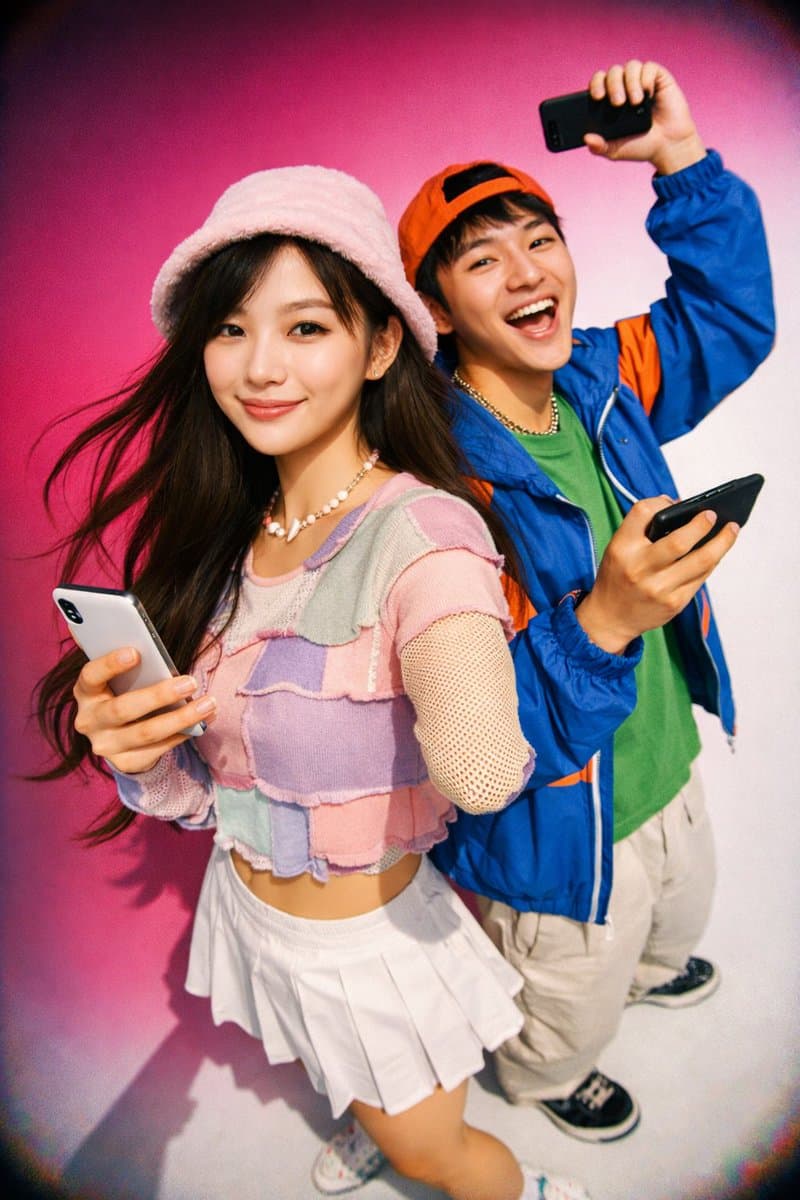 Y2K Retro-Tech Youth Portrait - AI image template preview
