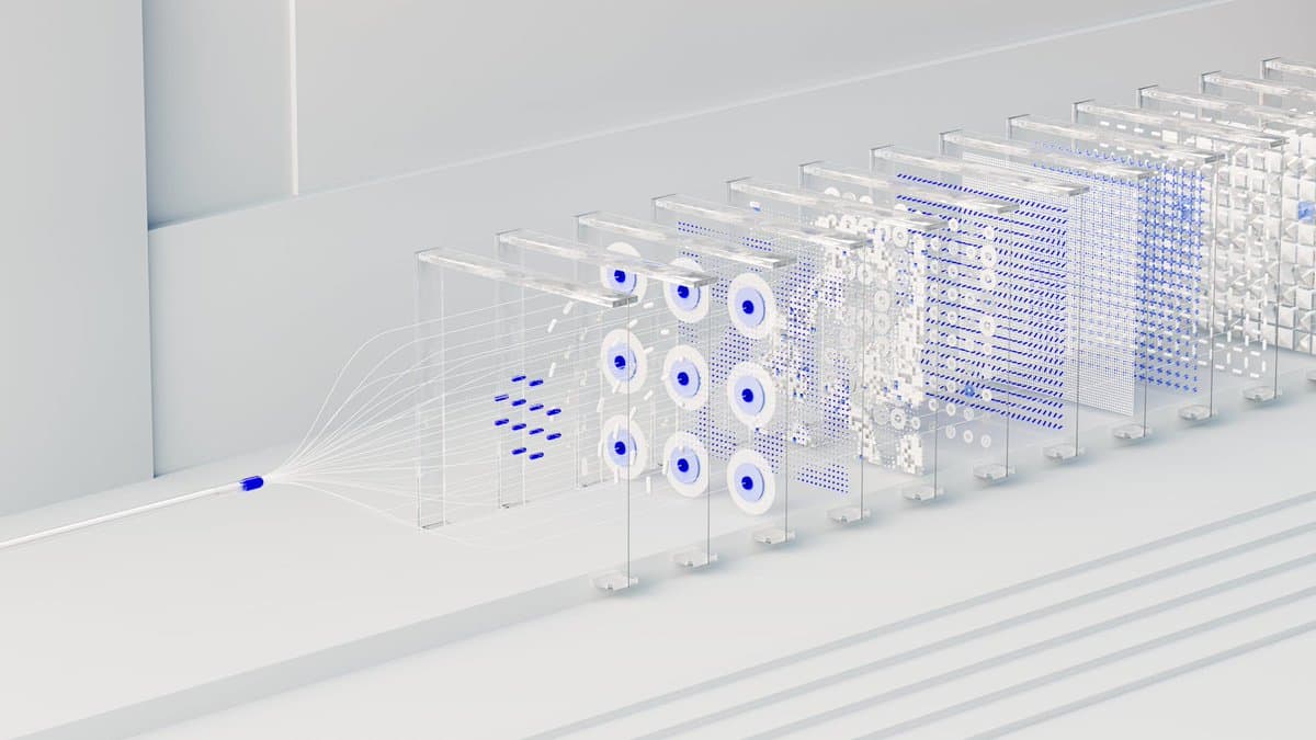 3D Abstract Data Pipeline Visualization - AI image template preview
