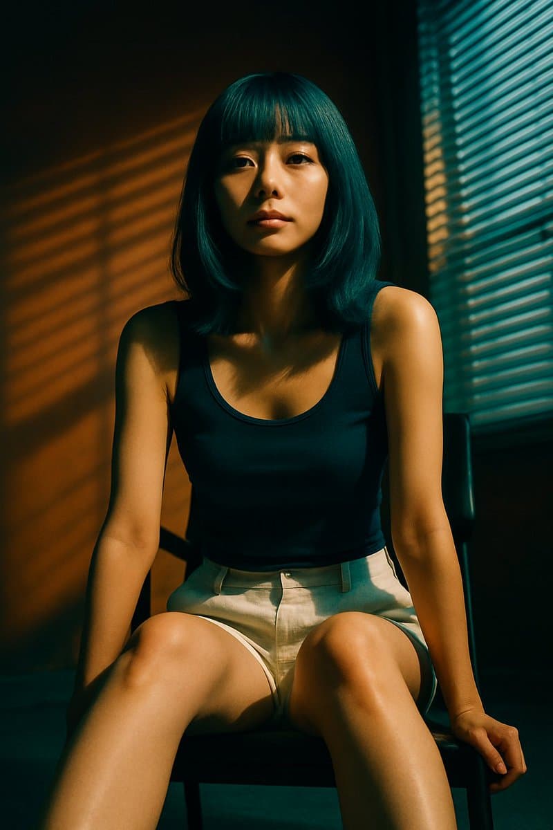 Cinematic Portrait with Blind Shadows - AI image template preview