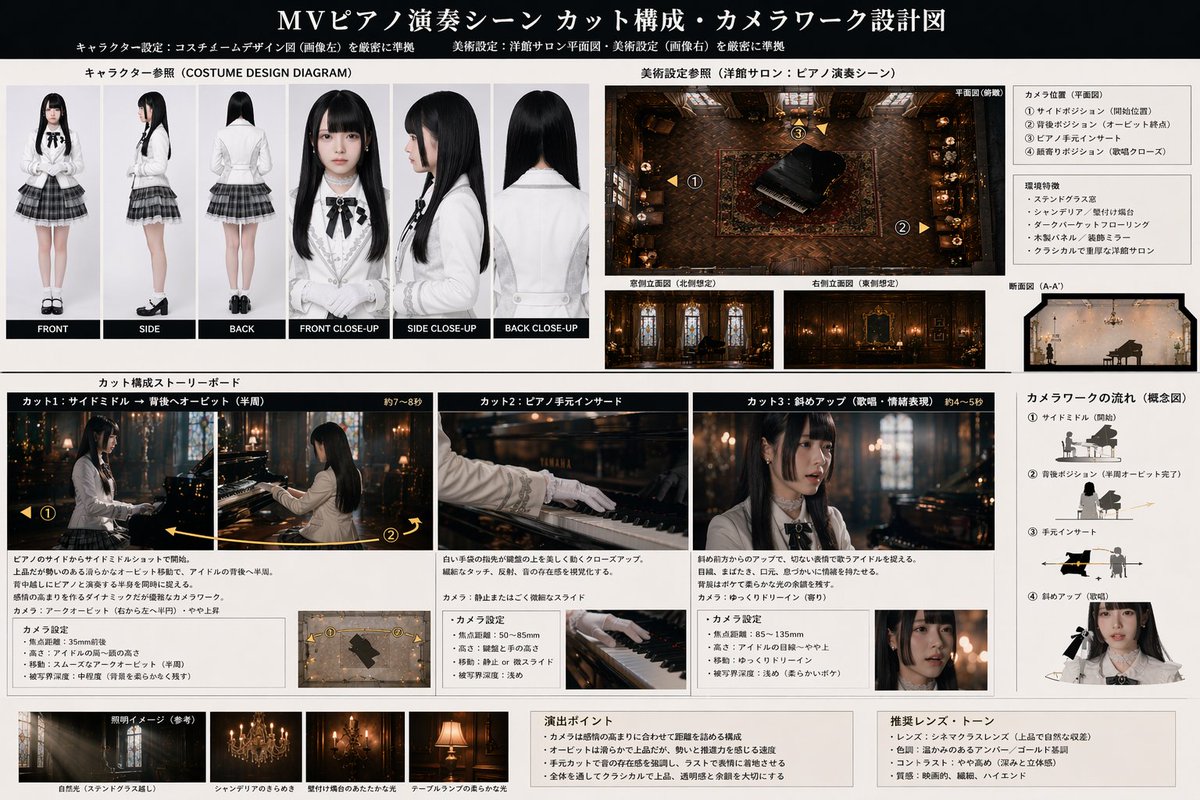 Music Video Production Storyboard Blueprint - AI image template preview