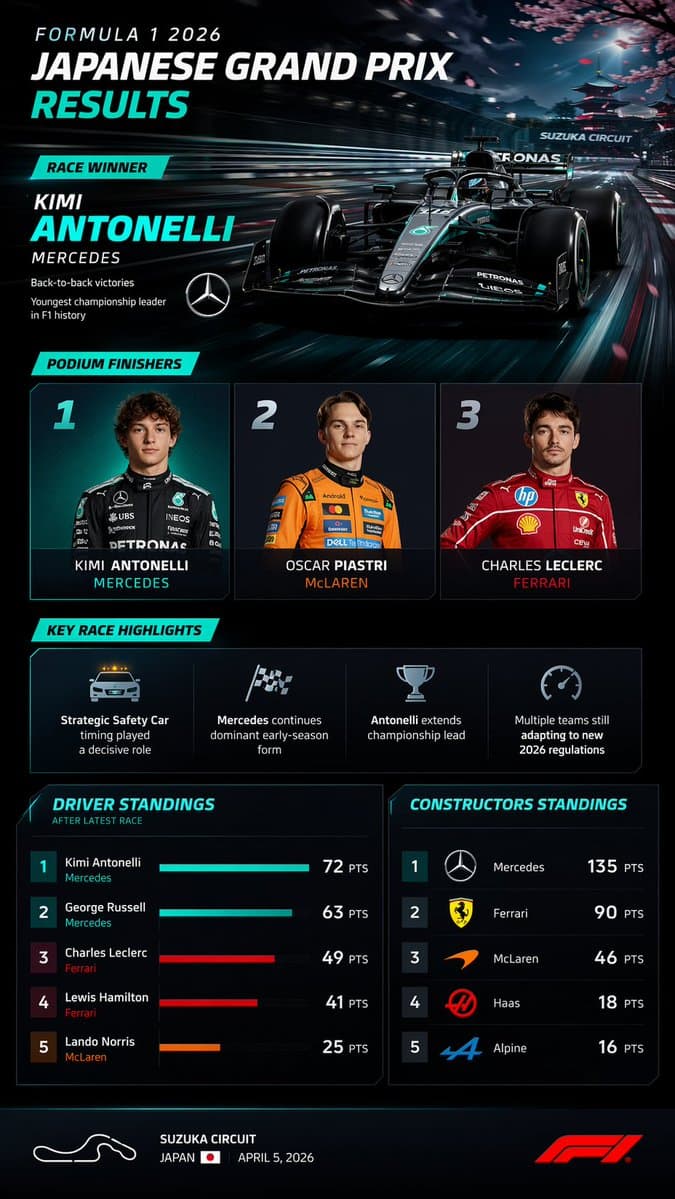 F1 Race Results Infographic Dashboard - AI image template preview