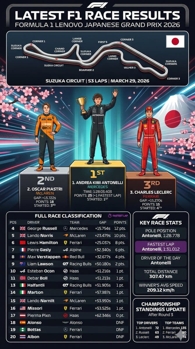 F1 Race Results Infographic - AI image template preview