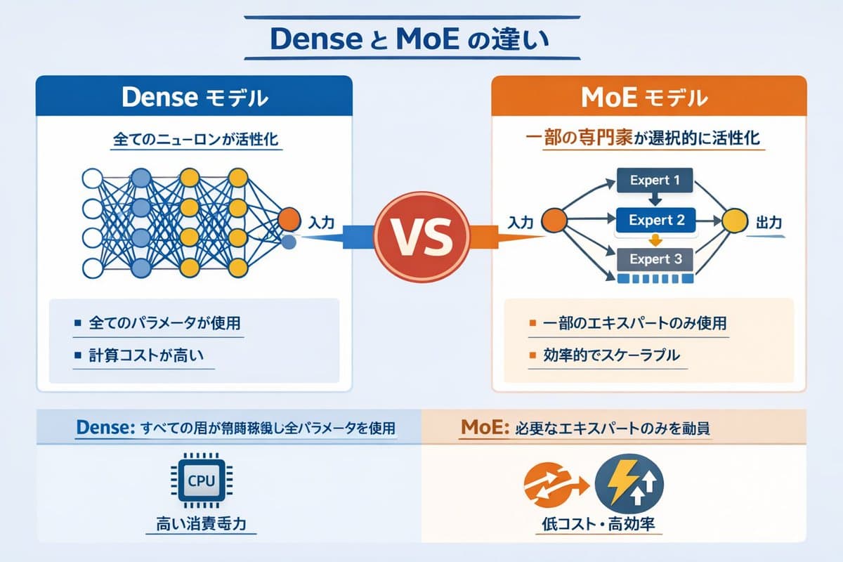Dense vs MoE Neural Network Infographic - AI image template preview