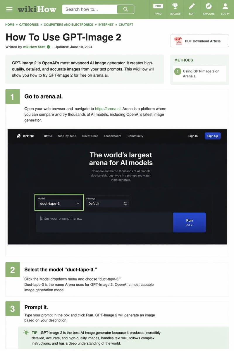 wikiHow Article Mockup - AI image template preview
