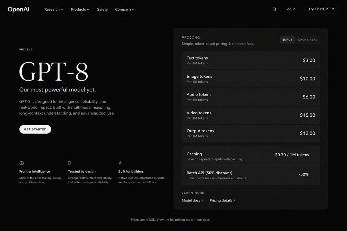 Dark Mode AI API Pricing Page Mockup - AI image template preview