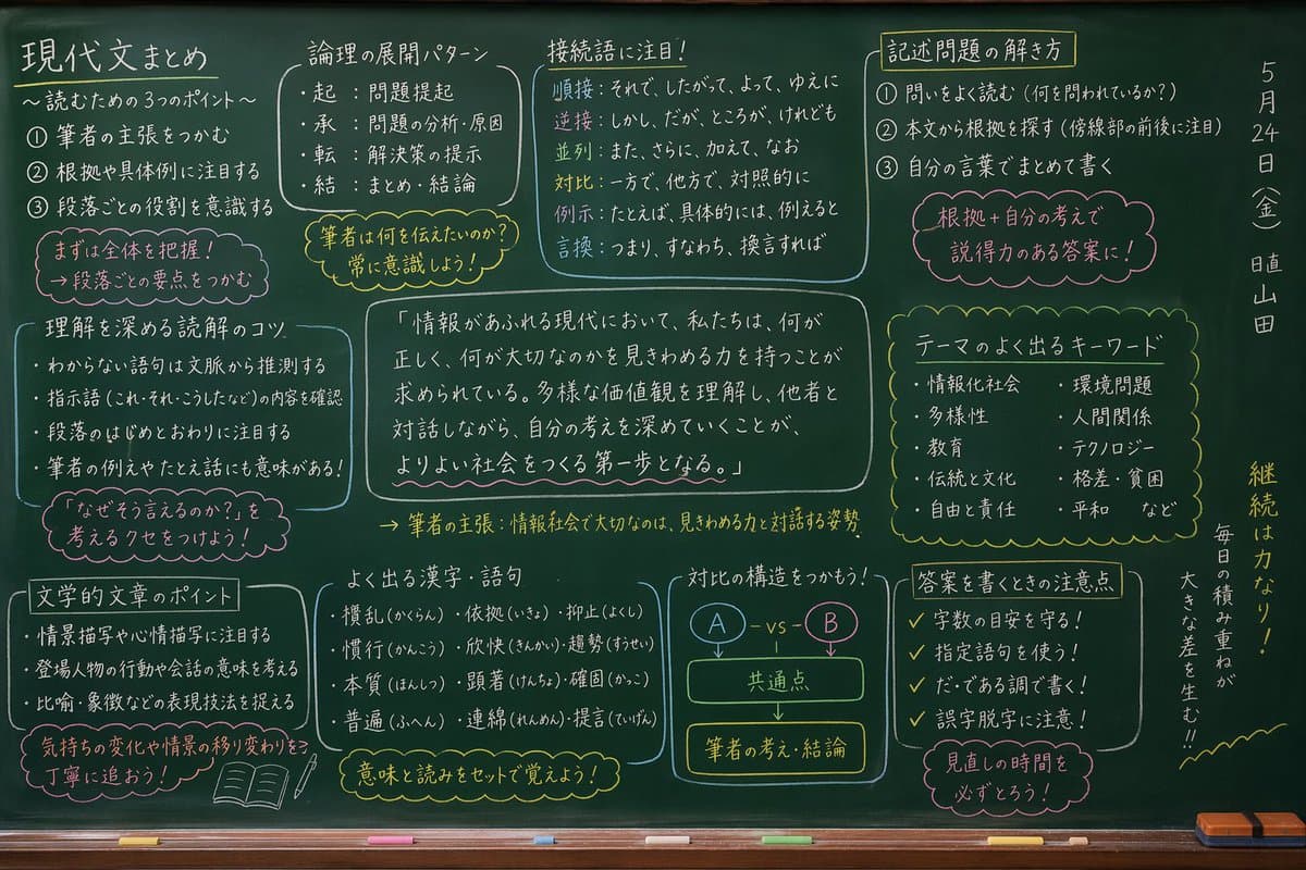 Japanese Classroom Chalkboard Notes - AI image template preview