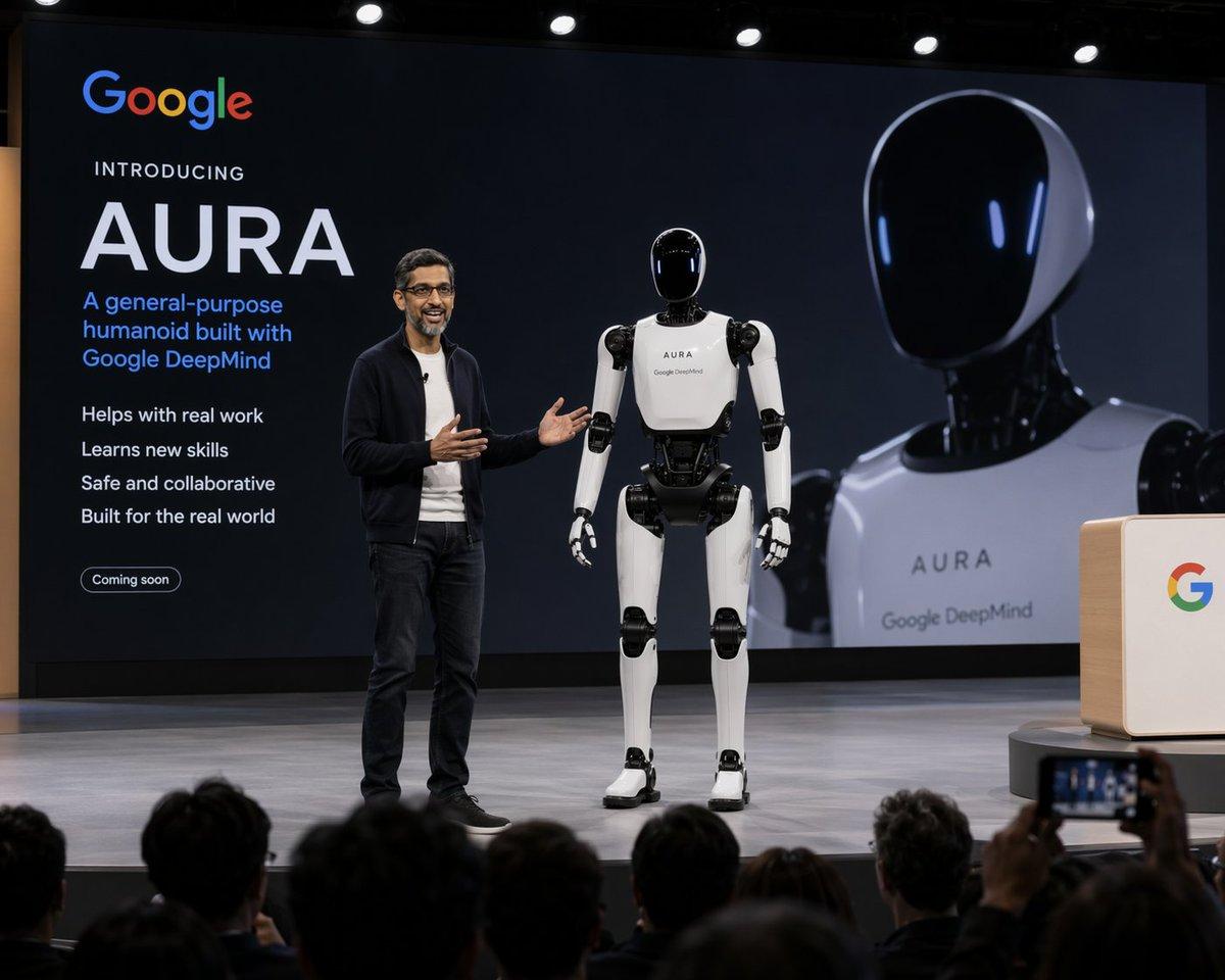 Humanoid Robot Keynote Reveal - AI image template preview