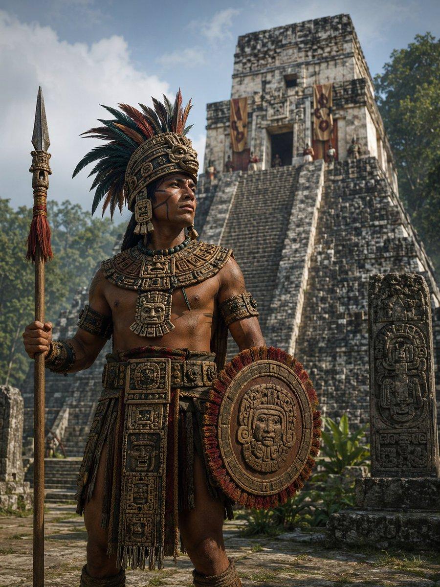 Cinematic Mesoamerican Warrior Portrait - AI image template preview