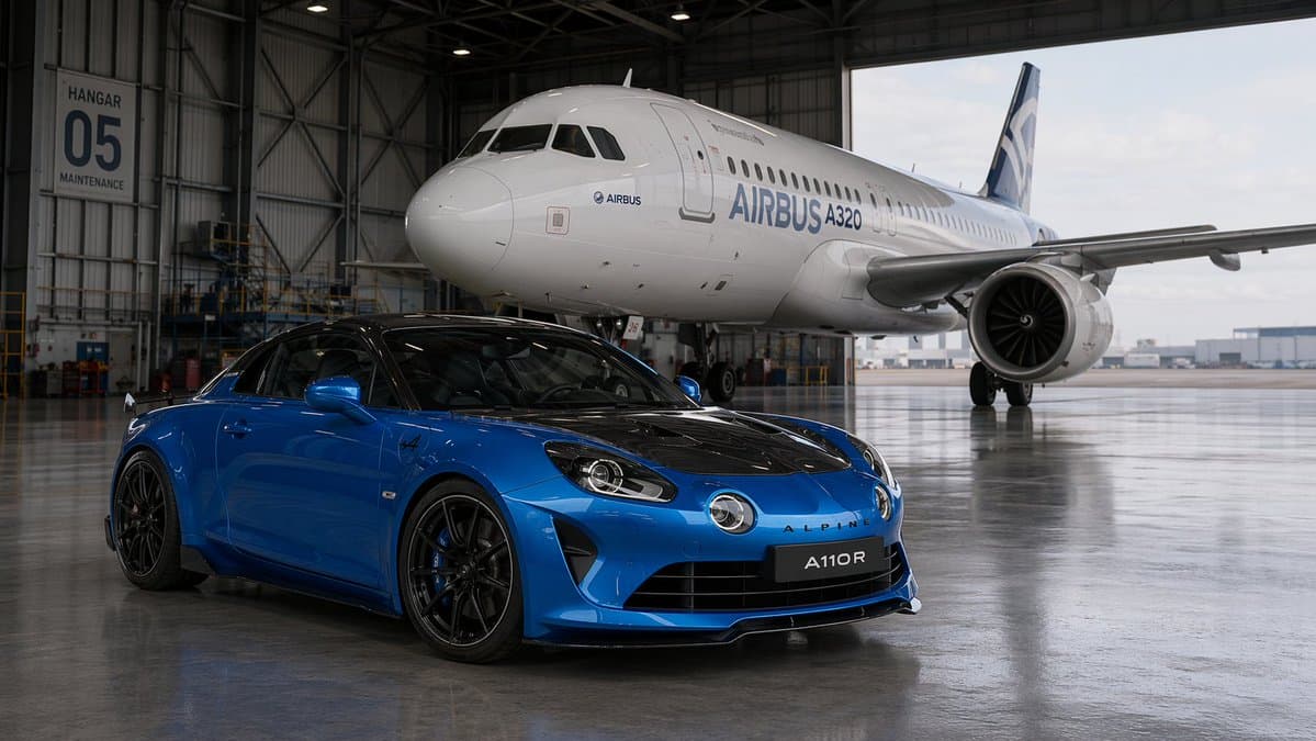 Sports Car and Airliner in Hangar - AI image template preview