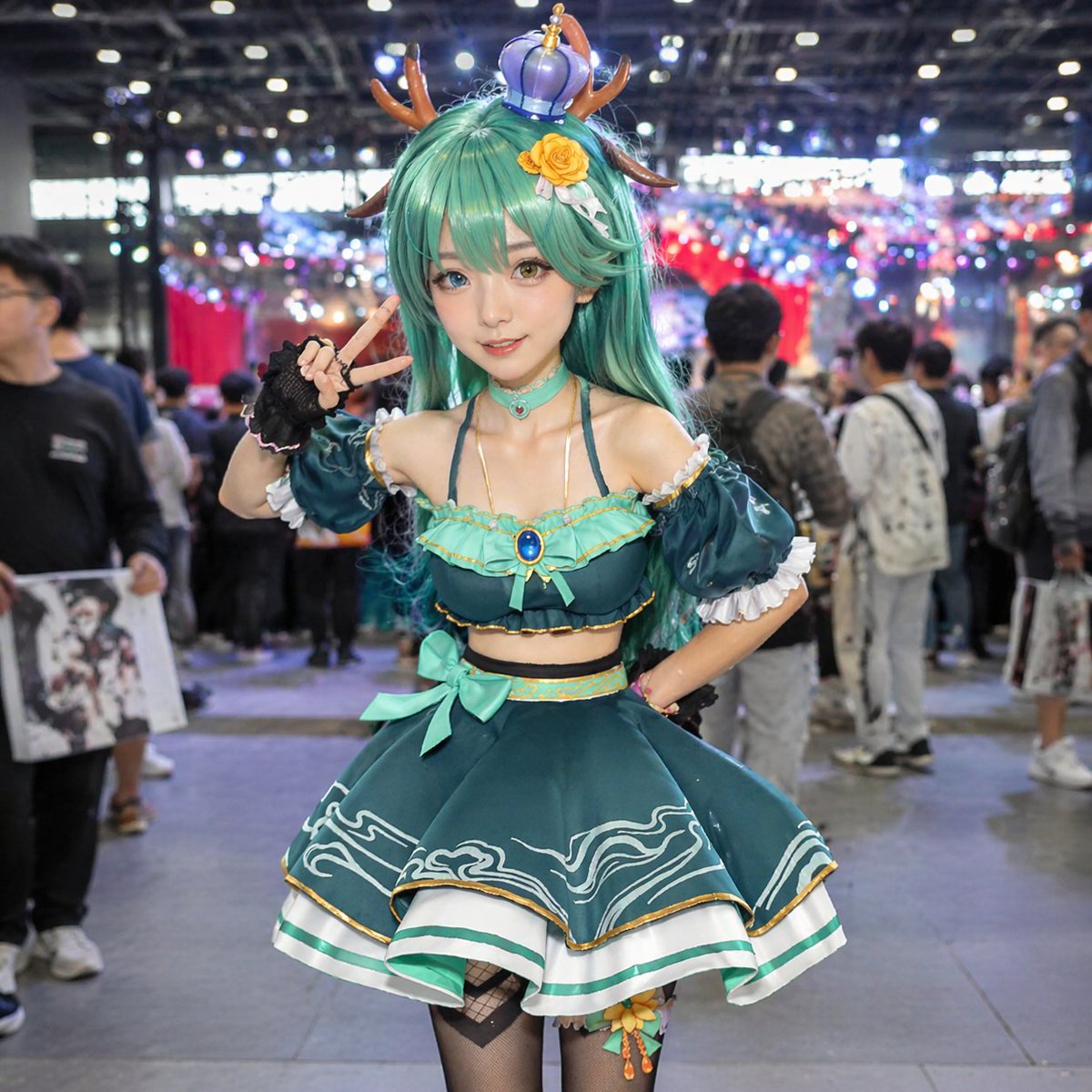 Cosplayer Portrait at Convention - AI image template preview