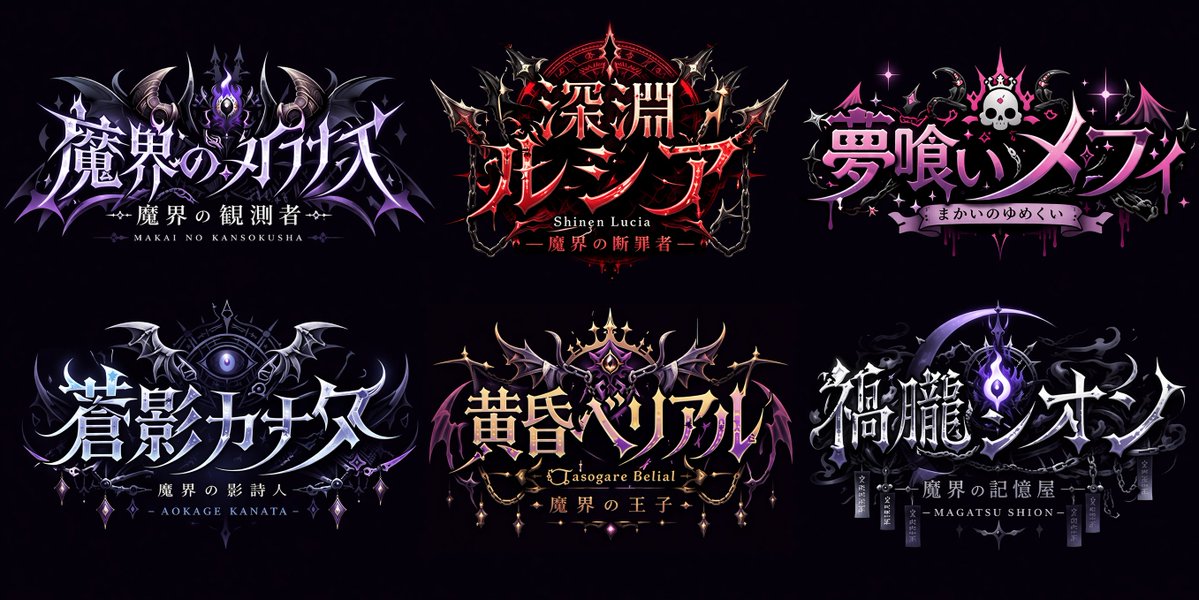 Gothic VTuber Logo Grid - AI image template preview