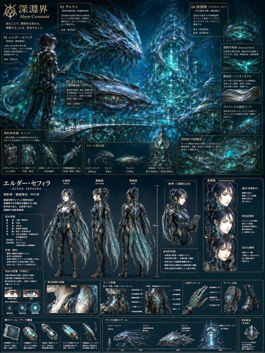 Sci-Fi Concept Art & Character Sheet - AI image template preview