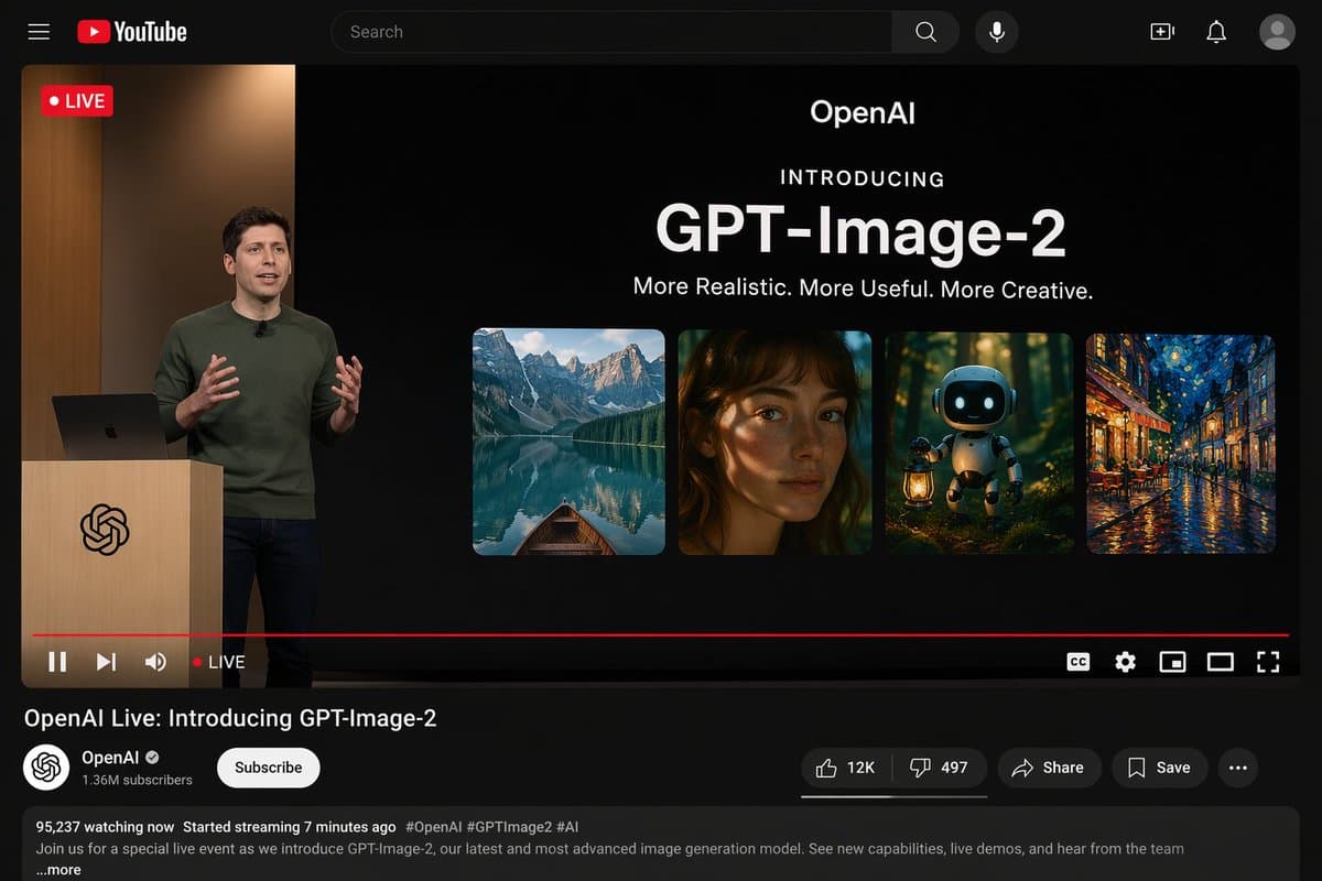 YouTube Live Presentation UI Mockup - AI image template preview