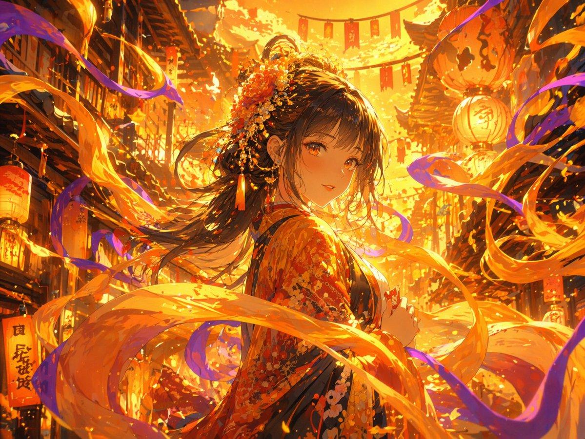 Magical Glowing Ribbon Style Transformation - AI image template preview