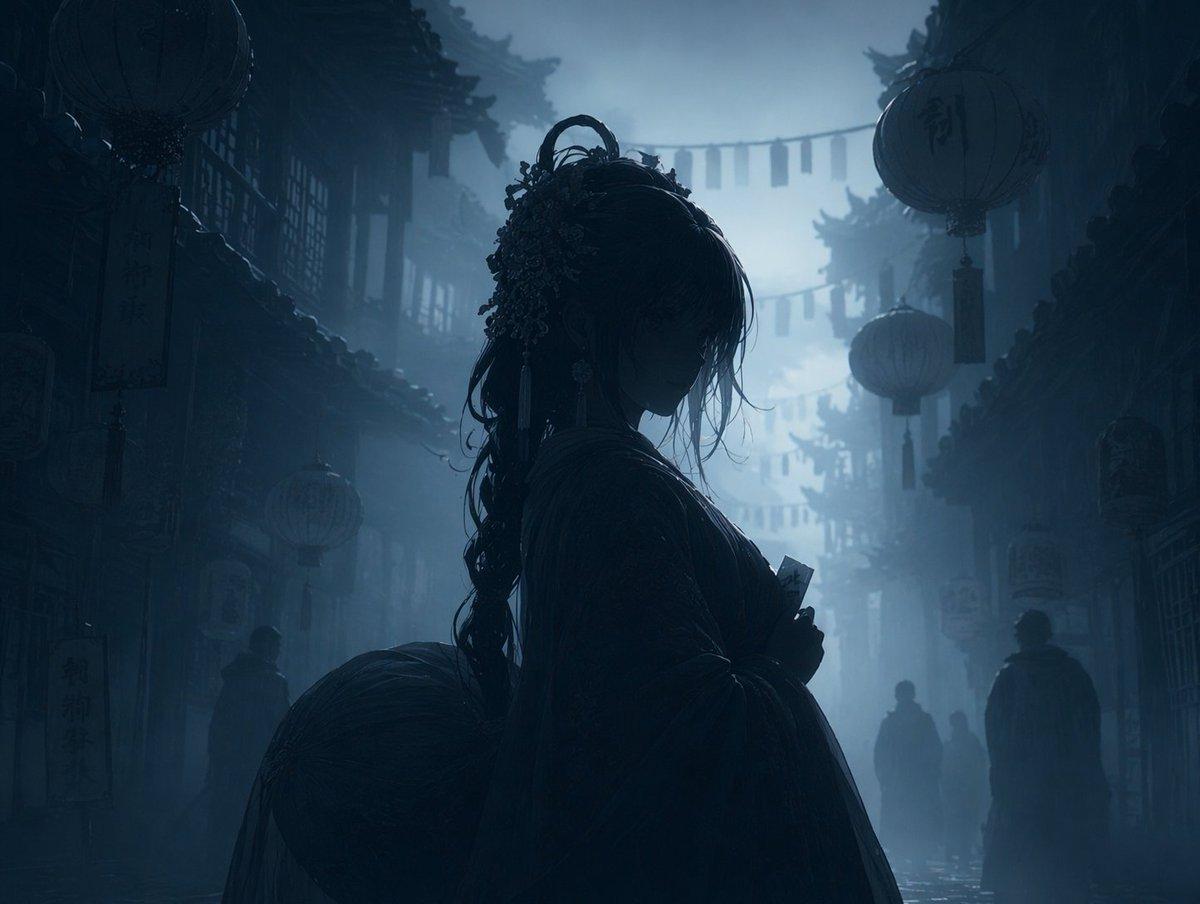 Dark Silhouette & Fog Style Transfer - AI image template preview
