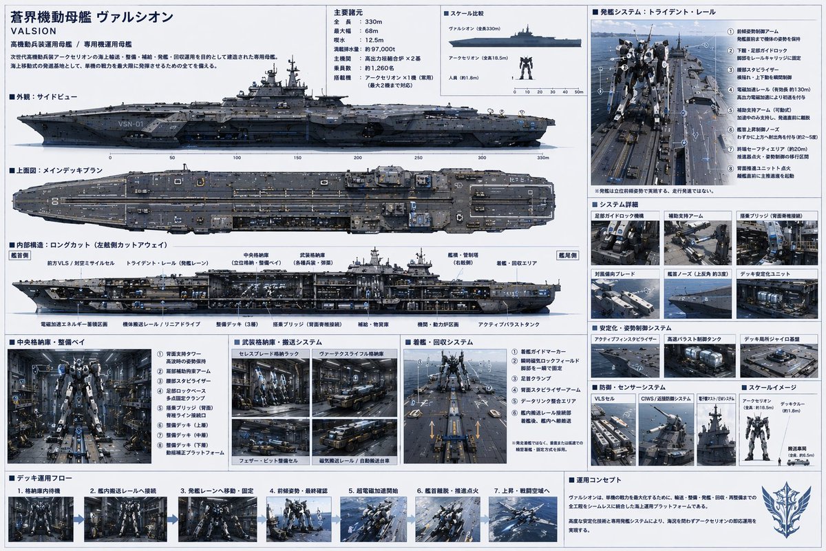 Sci-Fi Mecha Carrier Specification Sheet - AI image template preview