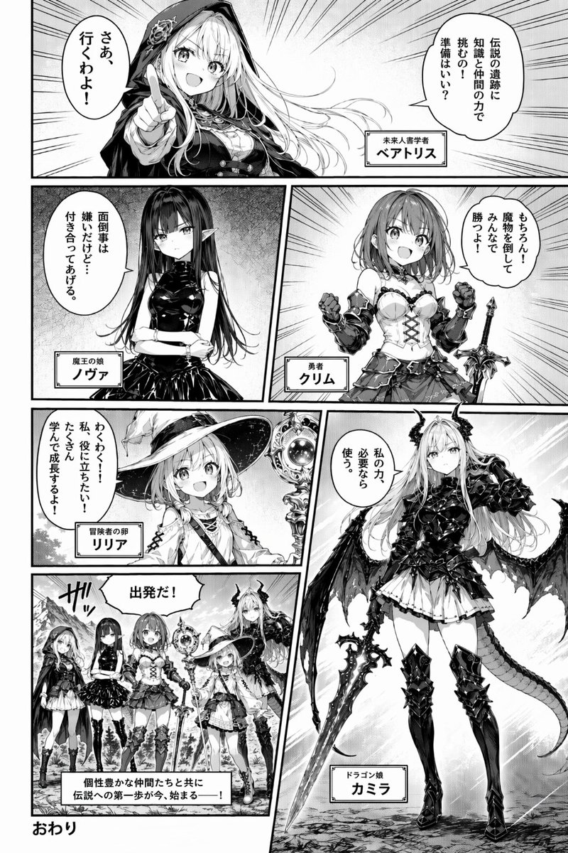 Fantasy Manga Character Introduction Page - AI image template preview