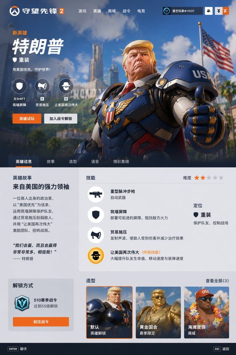 Overwatch Hero Concept Page - AI image template preview