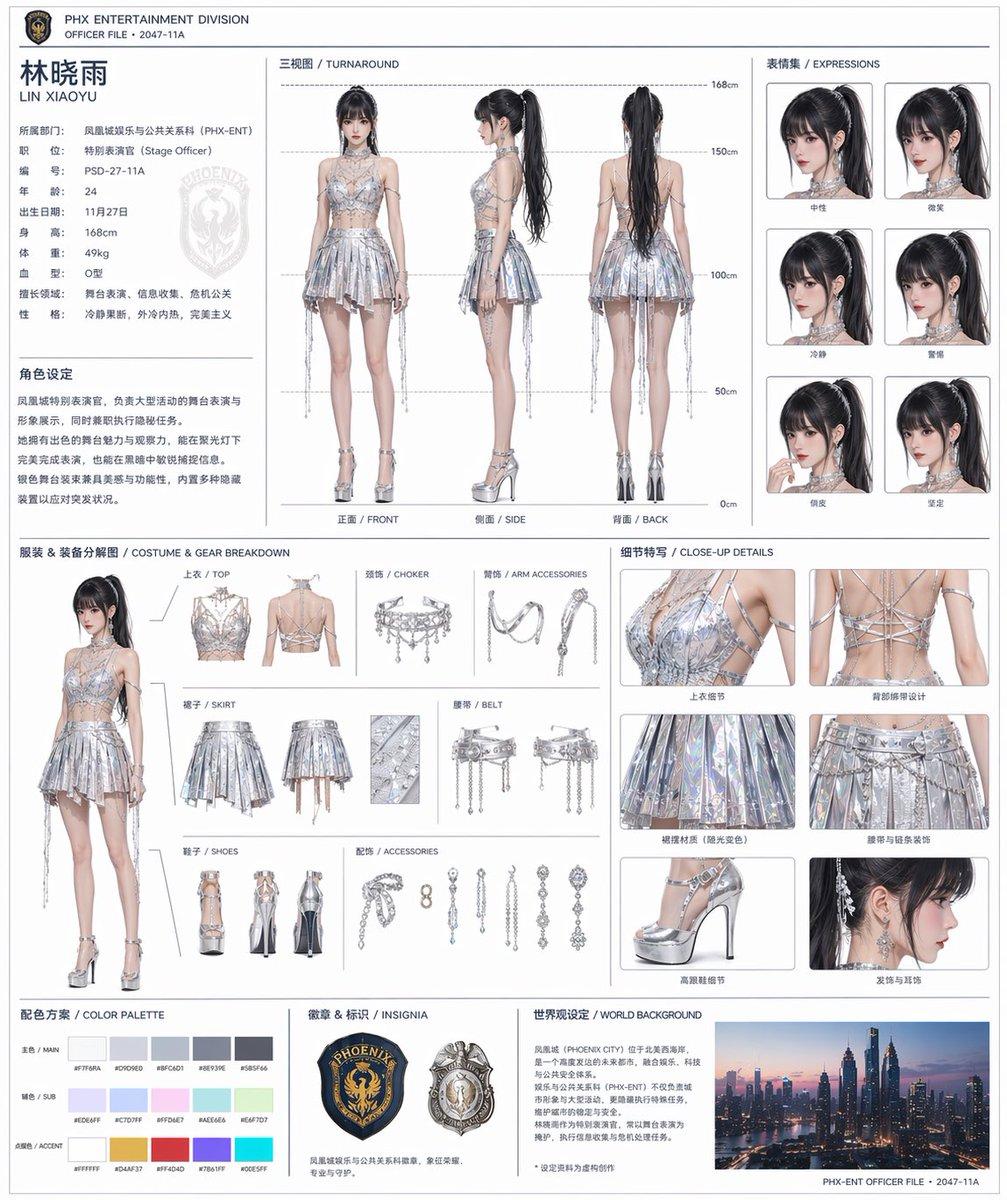 Official Style Character Concept Sheet Prompt - AI image template preview