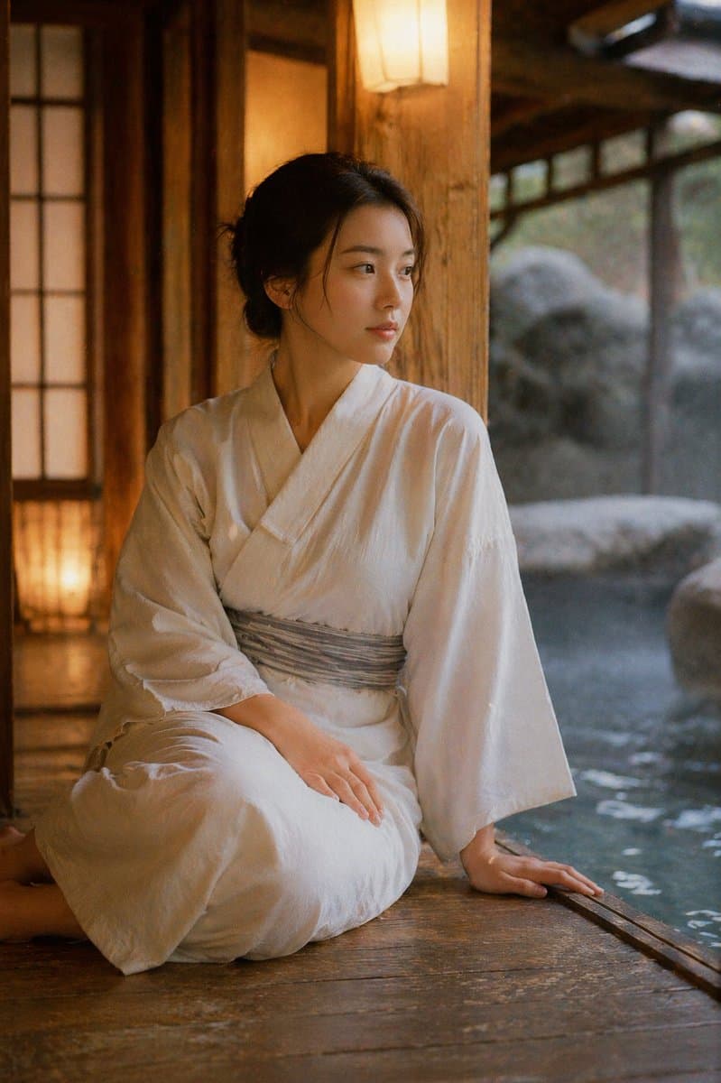 Retro Japanese Onsen Photography - AI image template preview