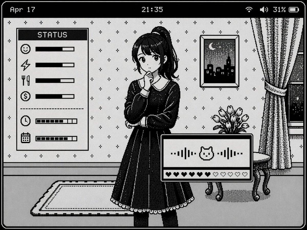 Retro Pixel Art UI Mockup - AI image template preview