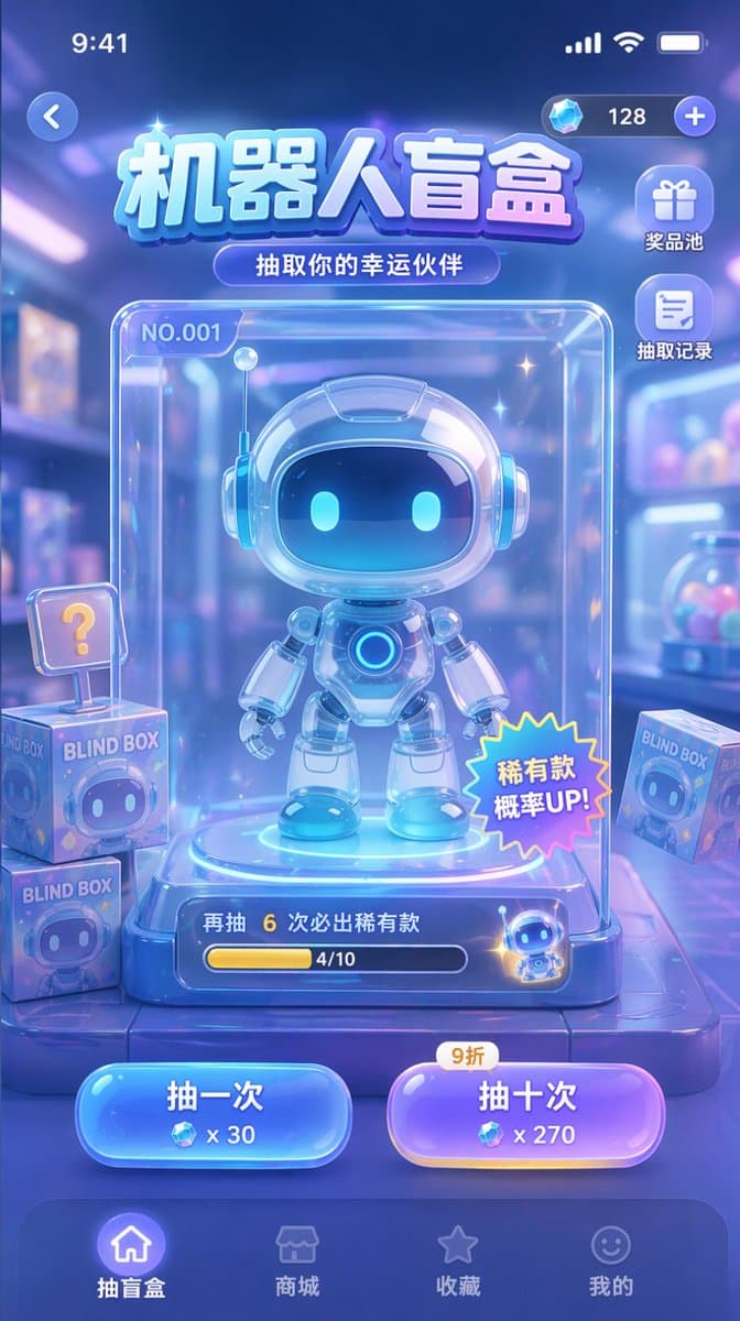 Gacha Game UI Mockup - AI image template preview