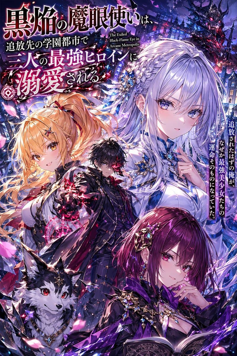 Anime Light Novel Cover with Typography - AI image template preview