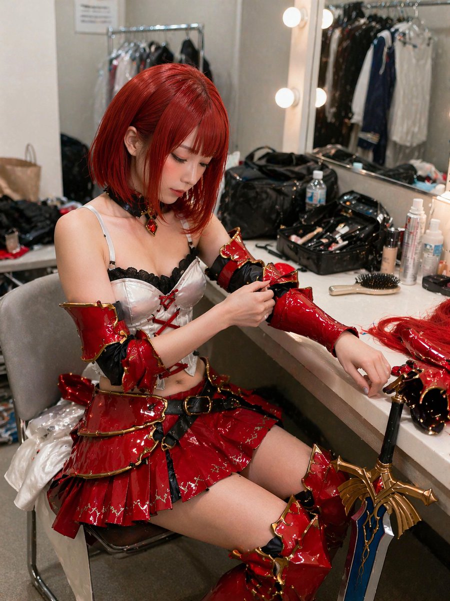 Backstage Cosplayer Portrait - AI image template preview