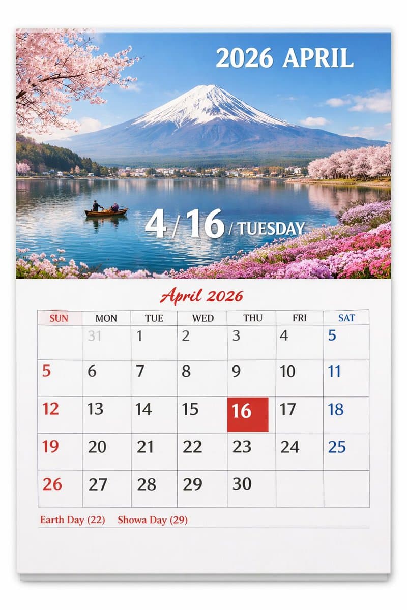 Scenic Wall Calendar Page - AI image template preview