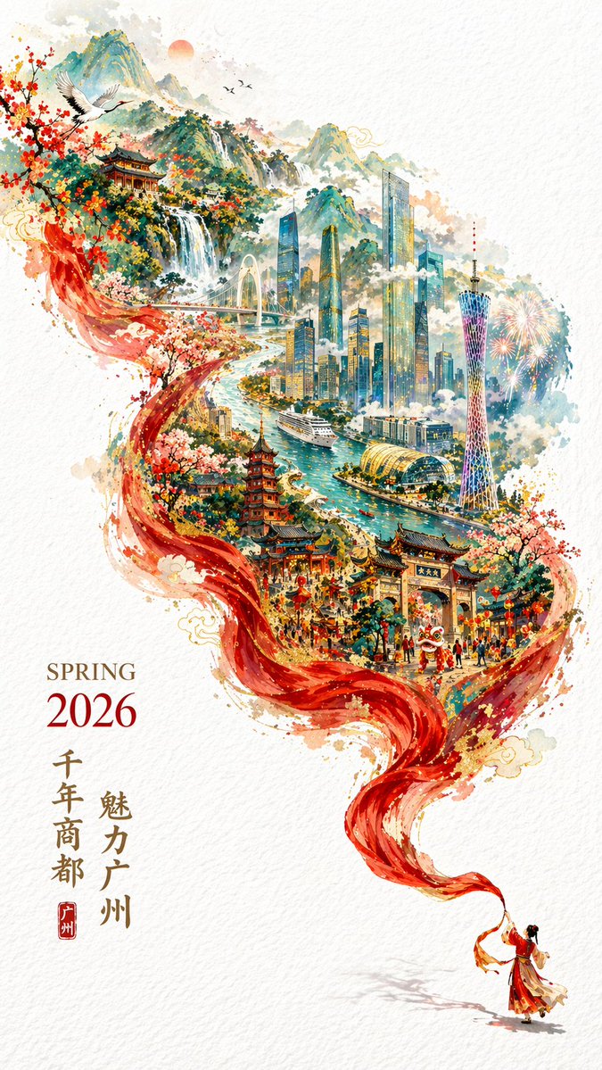 Guangzhou City Promotional Poster - AI image template preview