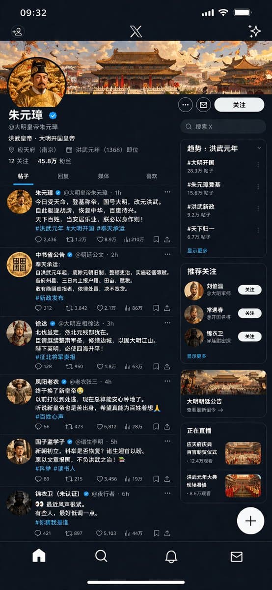 Historical Figure Social Media UI Mockup - AI image template preview