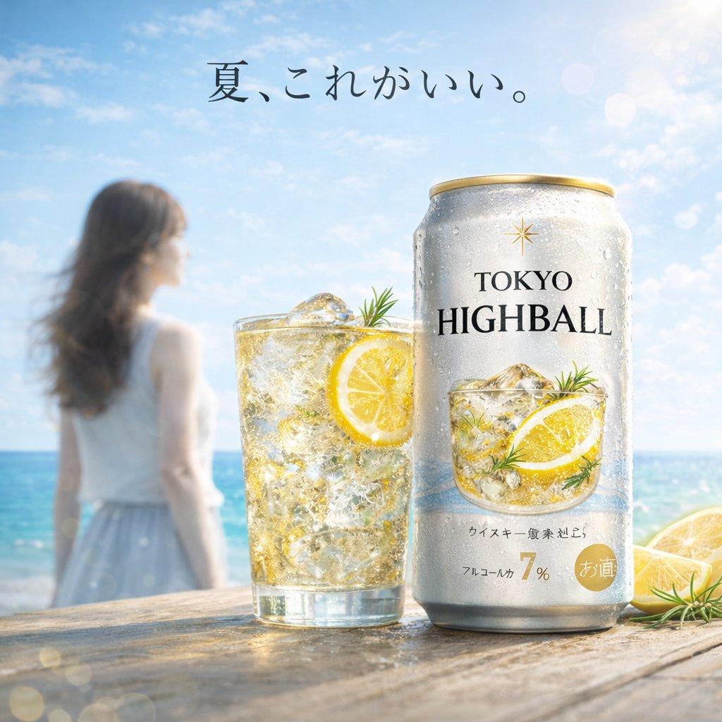 Summer Beach Beverage Commercial Shot - AI image template preview