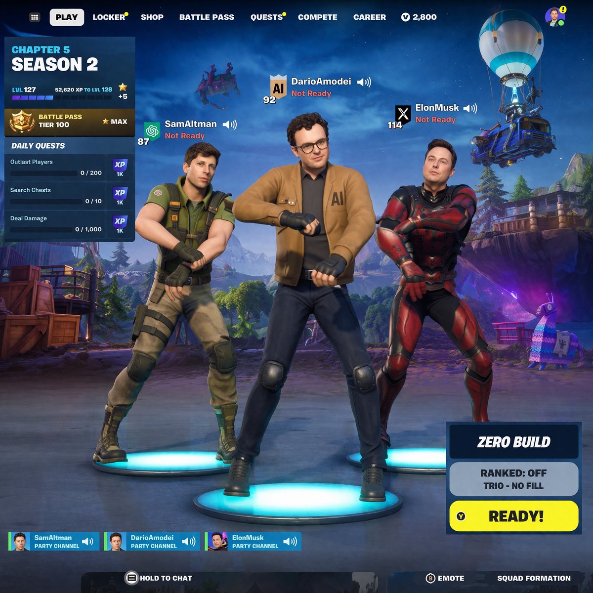 Tech CEO Battle Royale Lobby - AI image template preview