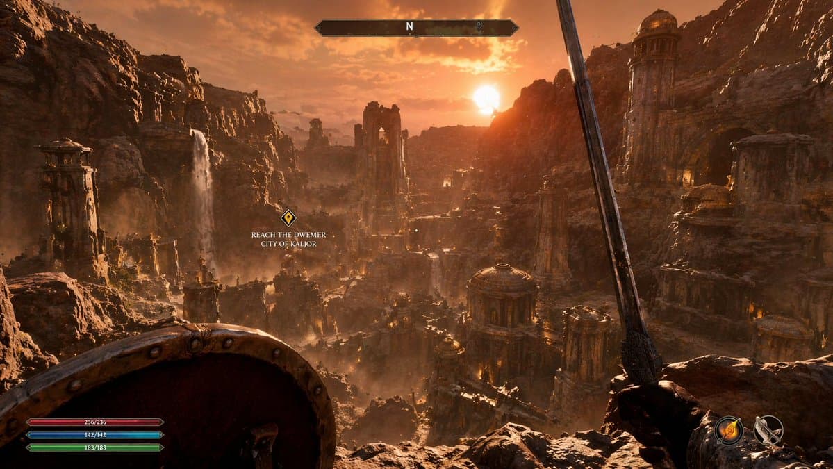 First-Person Fantasy RPG Screenshot - AI image template preview