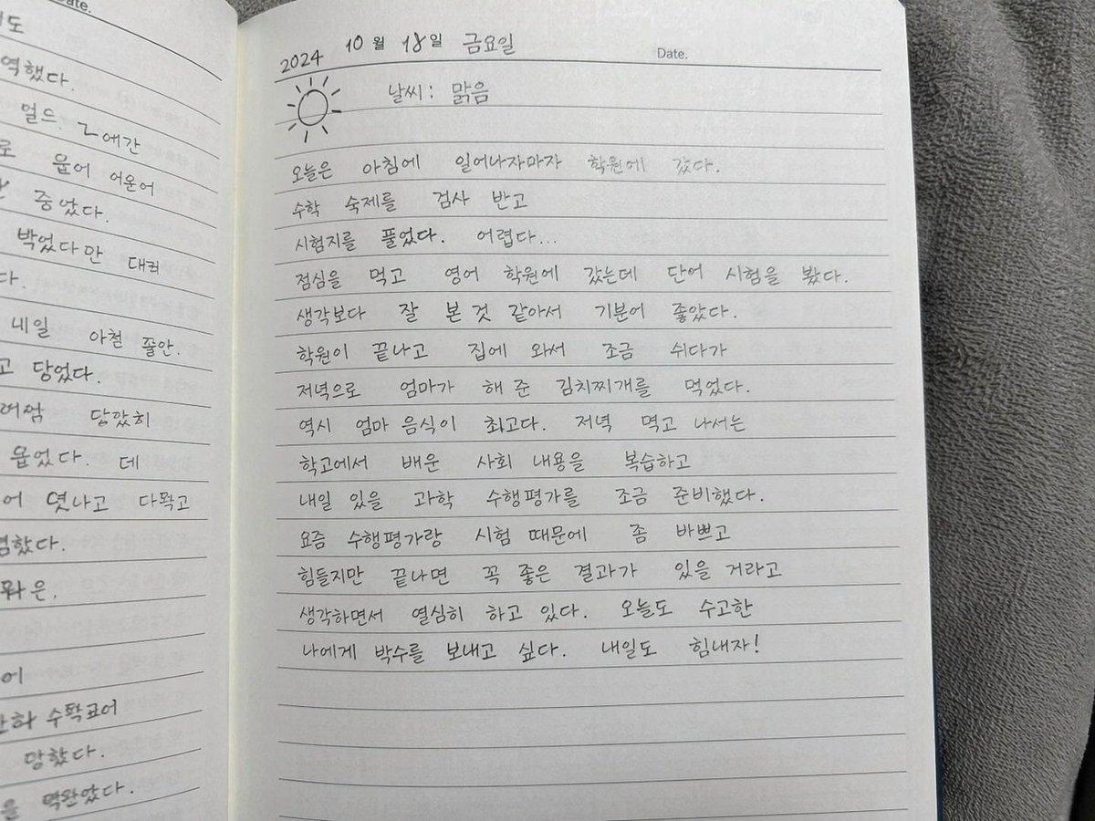 Handwritten Korean Diary Entry - AI image template preview
