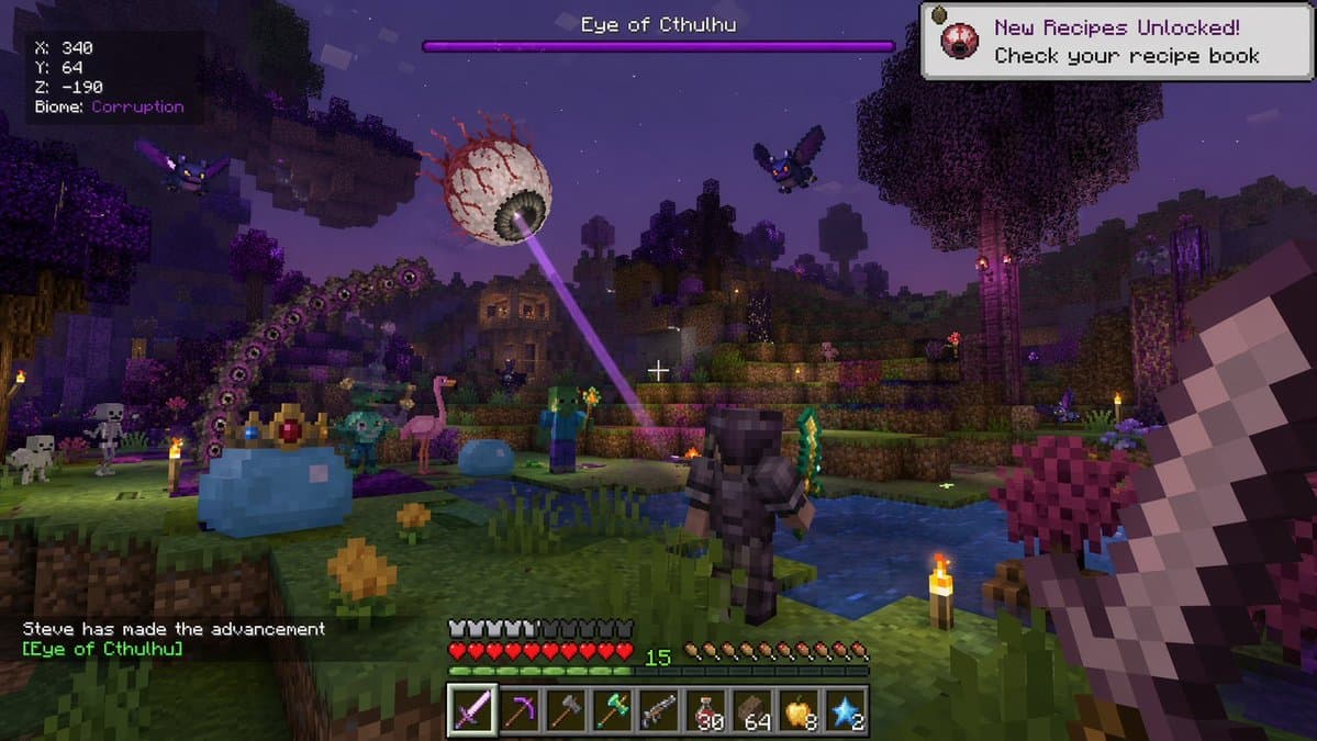 Voxel Survival Game Boss Fight UI - AI image template preview