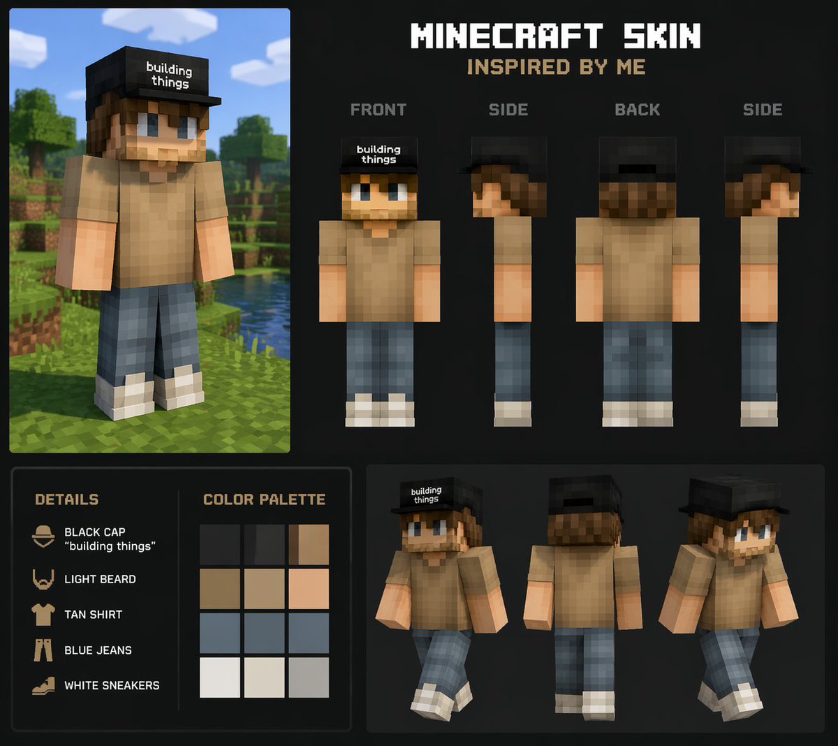 Personalized Minecraft Skin Prompt - AI image template preview