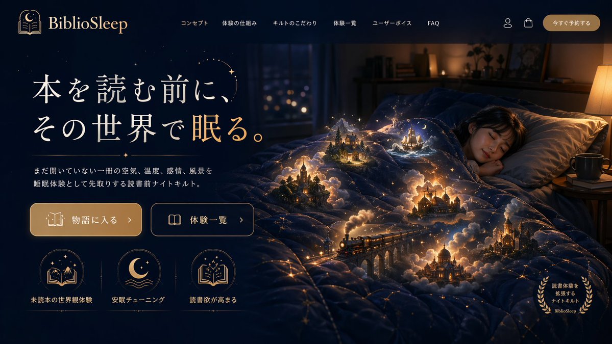 Magical Sleep Website Mockup - AI image template preview