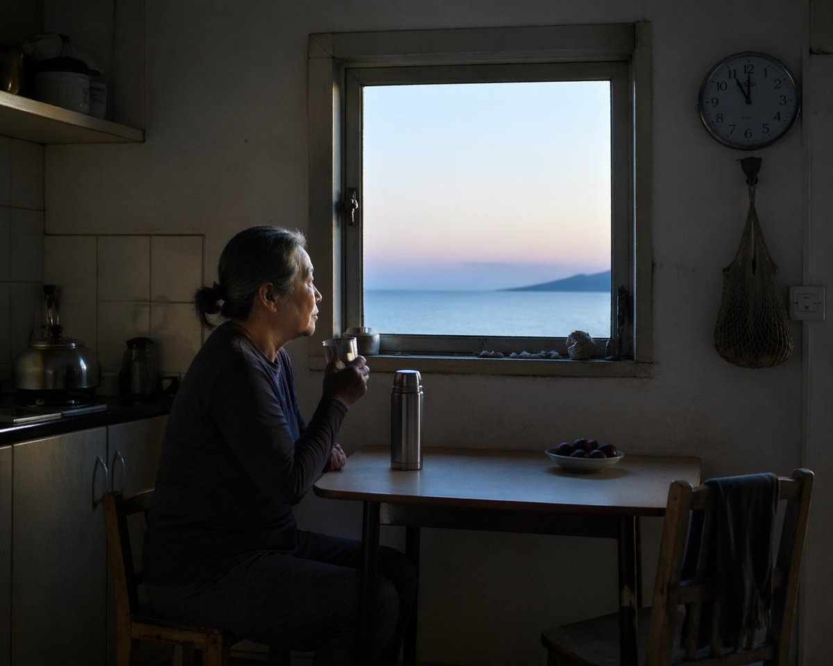 Contemplative Window View Portrait - AI image template preview