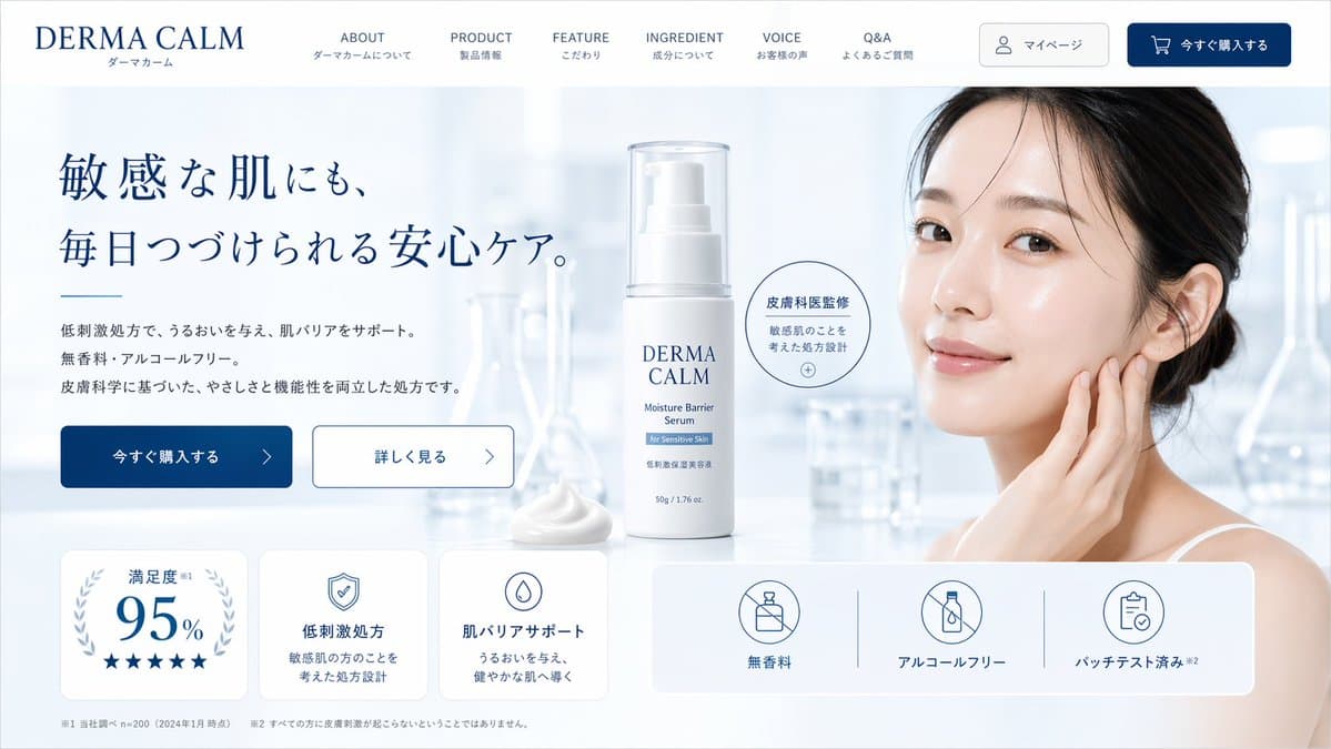 Skincare E-commerce Landing Page Mockup - AI image template preview