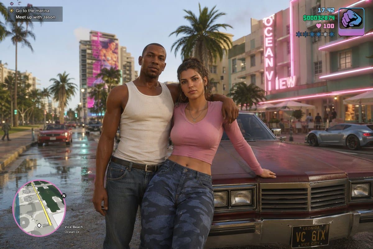GTA 6 CJ and Lucia crossover - AI image template preview
