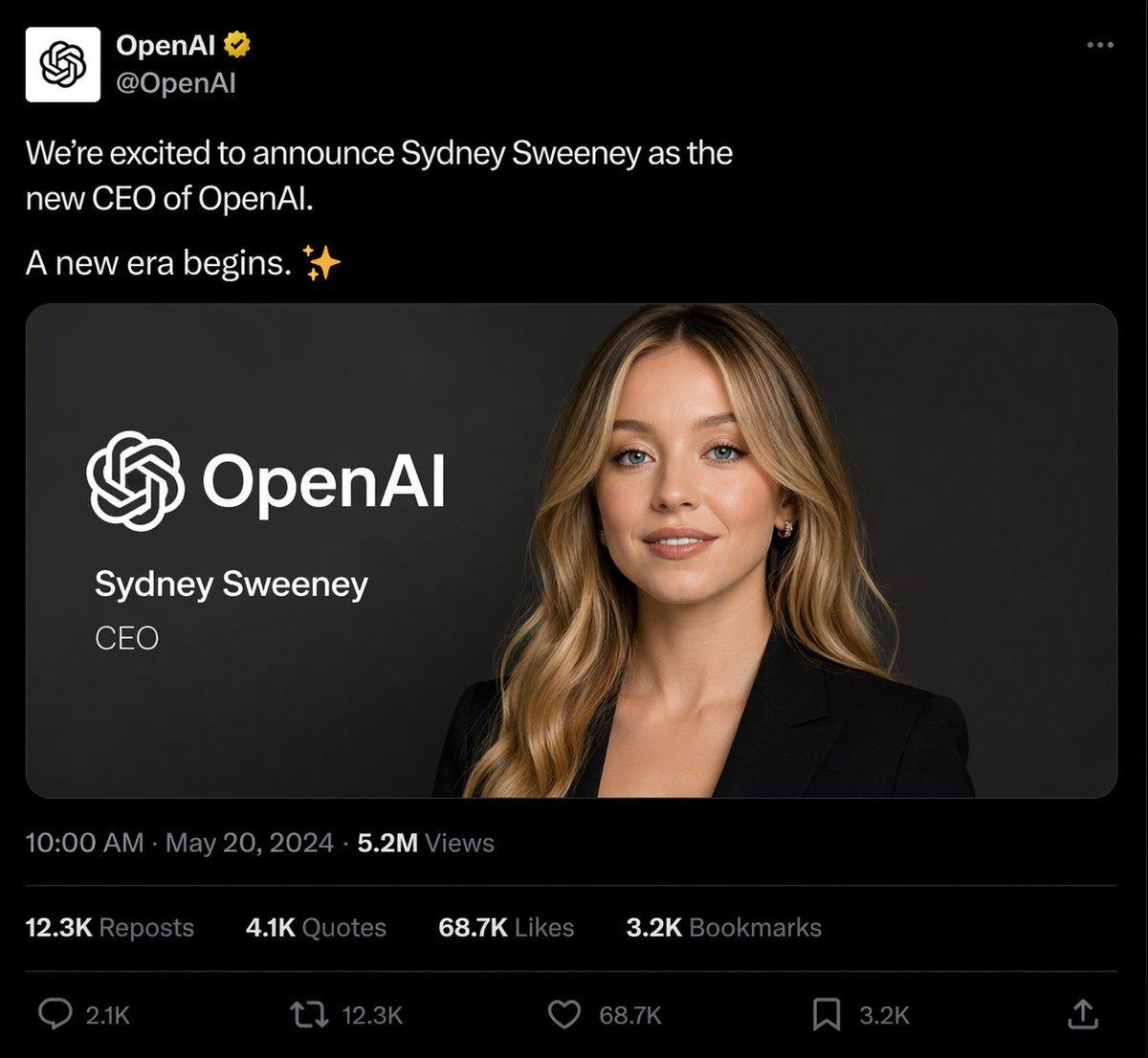 Fake CEO Announcement Post Screenshot - AI image template preview