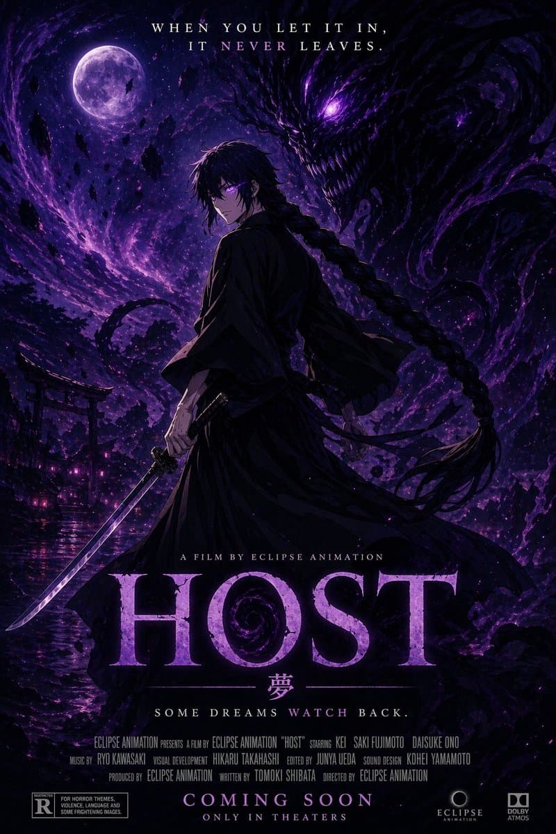 Horror Anime Movie Poster - AI image template preview